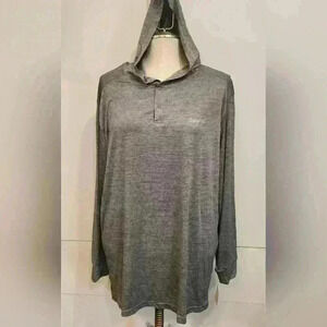 NWT Men's Grey Knit Reebok Long-Sleeve Hoodie Hooded Shirt